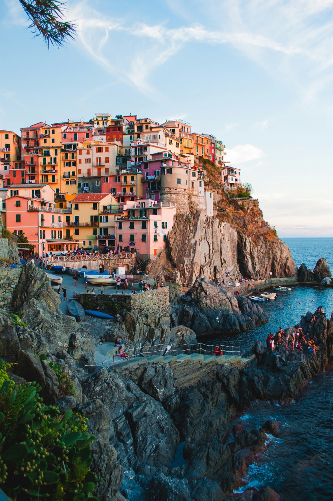 Cliffside village above the sea