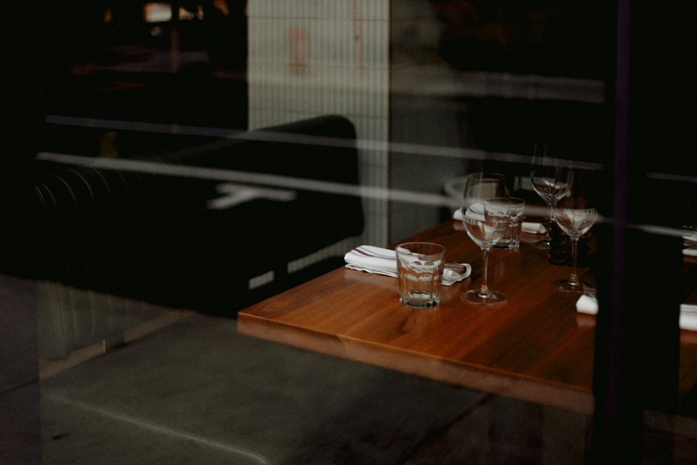 Restaurant food photographed from overhead
